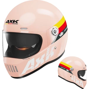 Axk Motosiklet Kaskı Erkek ve Kadın Dört Mevsim Tam Yüz Kaskı-Beyaz (Yurt Dışından)