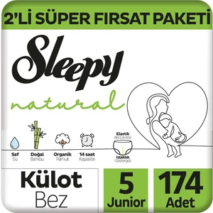 Natural 2'li Süper Fırsat Paketi Külot Bez 5 Numara Junior 174 Adet