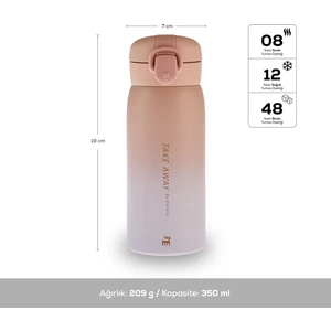 Skyfall Çelik Sızdırmaz Termos 350 ml Pembe