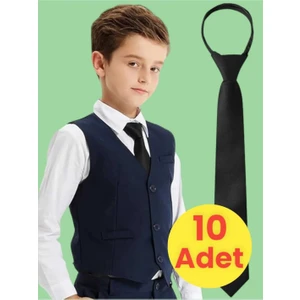 Unisex 5 - 10 Yaş Çocuk Lastikli Kravat 10 Adet