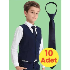 Unisex 5 - 10 Yaş Çocuk Lastikli Kravat 10 Adet