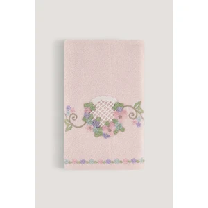 Arliva Home Menekse Bambu Nakıslı Havlu Pudra 50X90