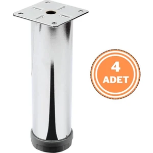 4 Adet Mobilya Ayağı Metal 15 cm Alttan Ayarlı 42 mm Krom Ayak