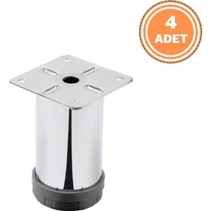 4 Adet Mobilya Ayağı Metal 8 cm Alttan Ayarlı 42 mm Krom Ayak