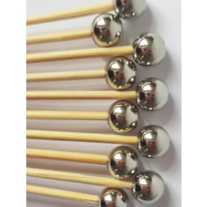Beyhan Bayhan 15 cm Uzun Kürdan - 30 Adet Gümüş Incili Sunum Kürdanı - Kokteyl Karıştırıcı - Inci 10 mm