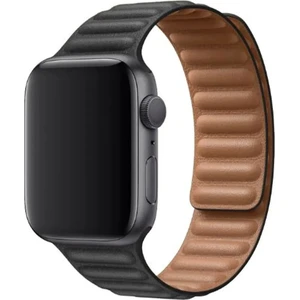 Apple Watch 9 45 mm Uyumlu Mıknatıslı Deri Kordon Kayış - KY24-2