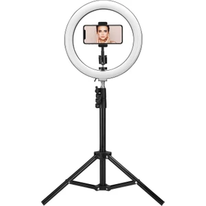 10 Inç 210 cm Tripodlu Ring Light 5500K Led Işıklı Tripod Selfie Makyaj Işığı 