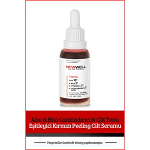 New Well Aha & Bha Canlandırıcı & Cilt Tonu Eşitleyici Kırmızı Peeling Cilt Serumu 30 ml