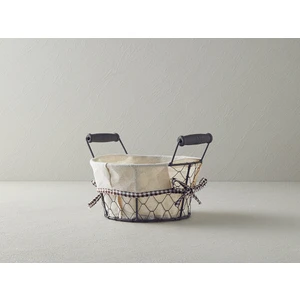 English Home Aluna Metal Ekmek Sepeti 20 cm Bej