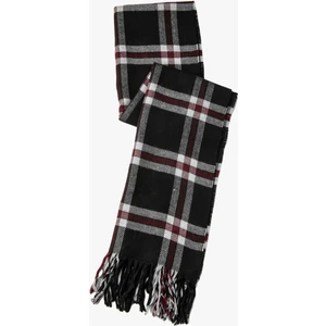 Ekoseli Atkı Püskül Detaylı Yumuşak Dokulu