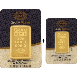 T51 Tuğrul Altın 30 Gram (20+10) Külçe Altın 24 Ayar