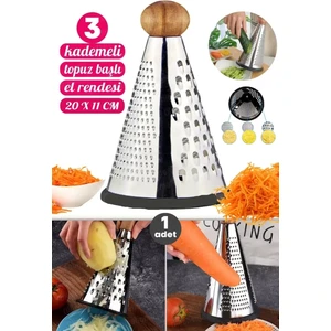 Berdina Home 1 Li Çelik Rende 3 Başlı Sarımsak Patates Sebze Doğrayıcı Rende Silikon Tabanlı
