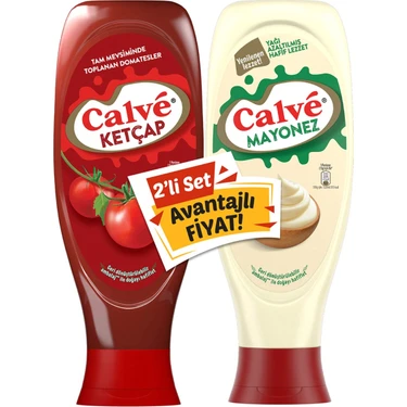 Calve Ketçap 610g + Calve Yağı Azaltılmış Mayonez 540g 2li