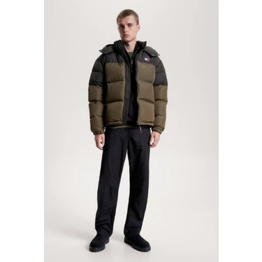 Tommy hilfiger store long colorblock puffer