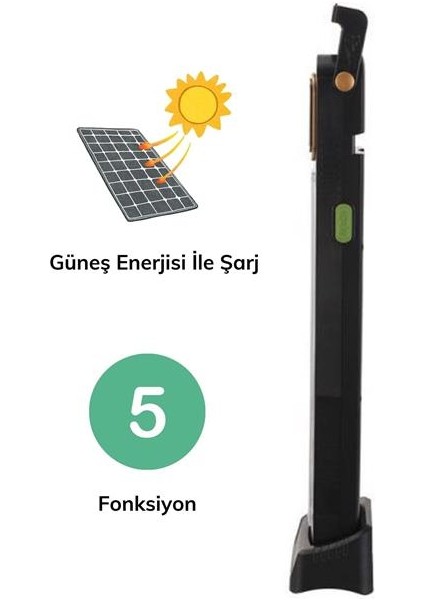 5 Fonksiyonlu Güneş Enerjisi Ile Şarj Olabilen 48 Ledli Işıldak, Aydınlatma PR-3838