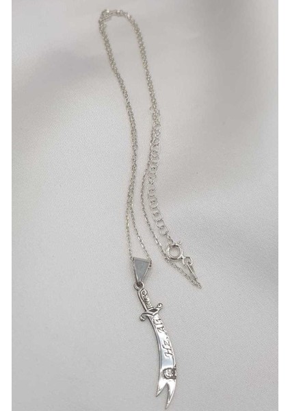 3 cm Uzunluk Zülfikar Kılıcı Hz. Ali Silüeti V Yazılı 925 Ayar Gümüş Sevgiliye,anneye,arkadaşa Kolye fırsatları