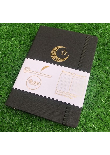 Siyah 180GSM Bambu Kağıt Buke Noktalı Defter Nokta Izgara Dergisi 180GSM Bambu Kağıt 5*5mm 160 Papes Su Geçirmez Kumaş Ciltli (Yurt Dışından)