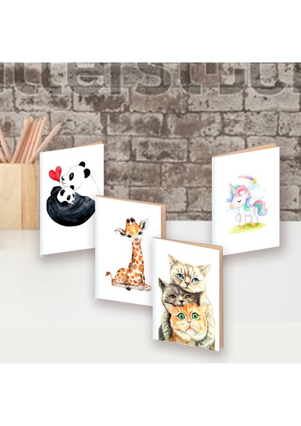 17 A6 A6 Defter Cep Boyutu - Fil Zürafa Zebra Aslan Panda Capybara Tembellik Unicorn Kedi Kawai Sevimli Not Defteri Yazma Notu Için (Yurt Dışından)