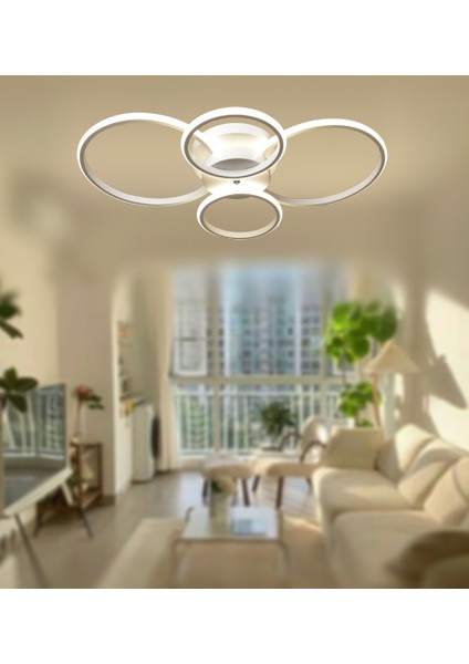 TT035-4-BY Tt Aydınlatma Drone Modeli Mat Beyaz 4 Lü LED Avize modelleri