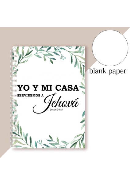 Stil 2 A5 A5 Spiral Defter Baskı Ispanyolca Incil Alıntı Josue 24 15 -Yo Y Mi Casa Serviremos A Jehová - Hıristiyan Not Defteri Yazma Pedi (Yurt Dışından)