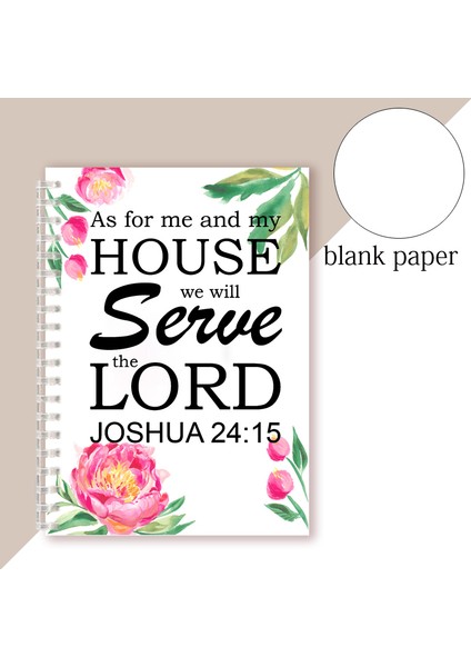 Stil 2 A5 A5 Spiral Defter Baskı Ispanyolca Incil Alıntı Josue 24 15 -Yo Y Mi Casa Serviremos A Jehová - Hıristiyan Not Defteri Yazma Pedi (Yurt Dışından)