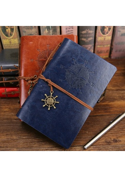 Kraft Insert B Büyük 165X235MM 2023 Spiral Defter Günlüğü Not Defteri Vintage Korsan Çapalar Pu Deri Not Defteri Değiştirilebilir Kırtasiye Hediye Gezgin Dergisi (Yurt Dışından)