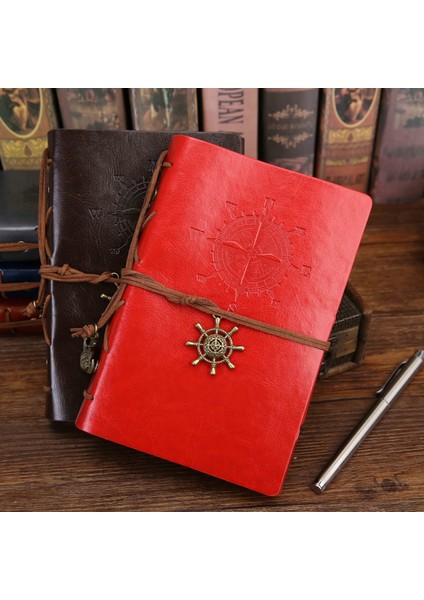 Kraft Insert B Büyük 165X235MM 2023 Spiral Defter Günlüğü Not Defteri Vintage Korsan Çapalar Pu Deri Not Defteri Değiştirilebilir Kırtasiye Hediye Gezgin Dergisi (Yurt Dışından)