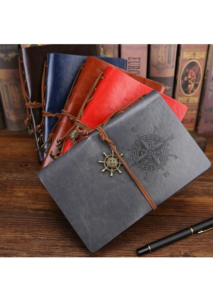 Kraft Insert B Büyük 165X235MM 2023 Spiral Defter Günlüğü Not Defteri Vintage Korsan Çapalar Pu Deri Not Defteri Değiştirilebilir Kırtasiye Hediye Gezgin Dergisi (Yurt Dışından)