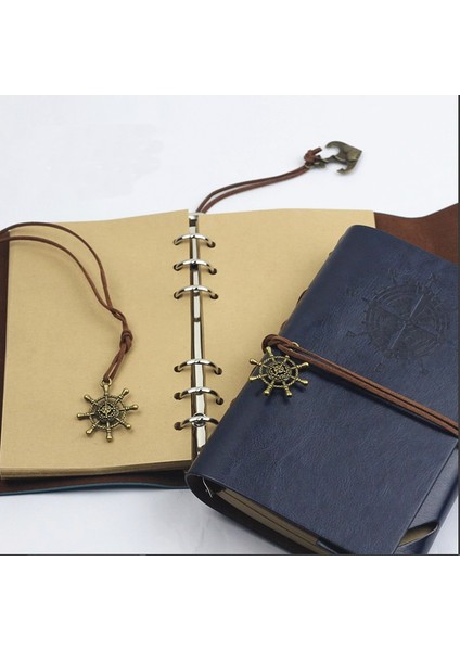 Kraft Insert B Büyük 165X235MM 2023 Spiral Defter Günlüğü Not Defteri Vintage Korsan Çapalar Pu Deri Not Defteri Değiştirilebilir Kırtasiye Hediye Gezgin Dergisi (Yurt Dışından)