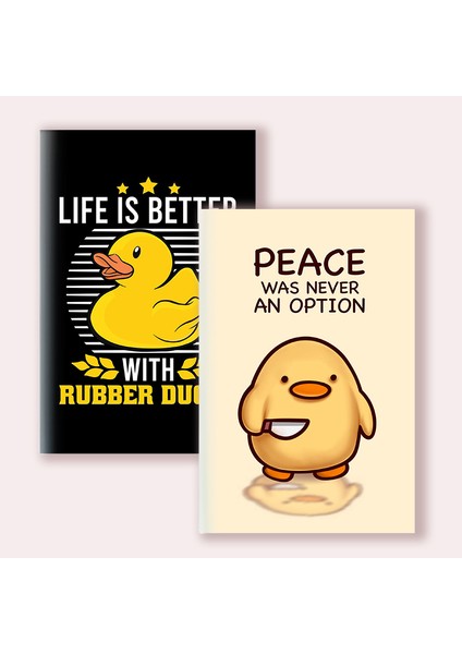 Stil 1 Boş Sayfa A5 Defter Baskı Alıntısı - Barış Hiçbir Zaman Bir Seçenek Olmadı - Sevimli Karikatür Kaz Ördek Oyunu Meme Kawai Funky Not Defteri Not Planlayıcı (Yurt Dışından)
