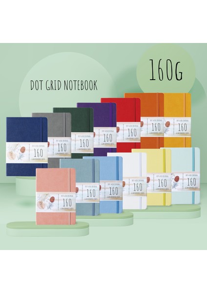ORANGE6671 Noktalı 160 Sayfa A5 Bullet Noktalı Defter Nokta Izgara Dergisi Boş Bujo -160GSM Kağıt, 160P, Iç Cep, Elastik Bant, Kalem Döngü Tutucu (Yurt Dışından)