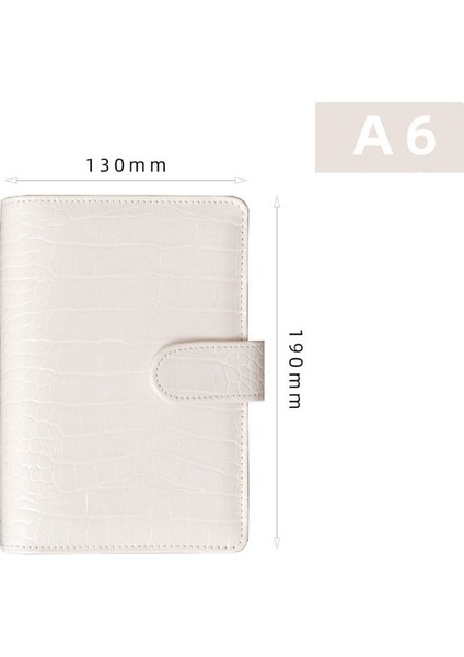 Beyaz A5 A6A5 Gevşek Yaprak Defter Kapağı Kırtasiye Hediye El Defter Dizüstü Planlayıcısı Pu Deri Kılıf Noteook A5 Bağlayıcı Dergisi Bağlayıcı (Yurt Dışından)