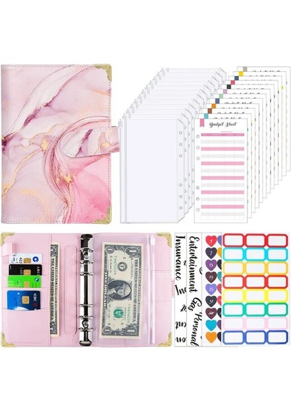 Pembe A6 A6 Bütçe Organizatör Bağlayıcı Nakit Zarf Sistemi Gevşek Yaprak Defter Diy Dergisi Gündem Planlayıcısı Fermuarlı Cebi Harcama Sayfası (Yurt Dışından)