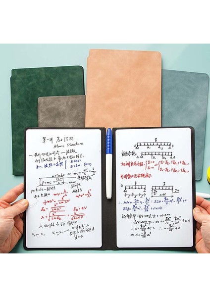 Gri A5 Yeniden Kullanılabilir Beyaz Tahta Dizüstü Deri Not Ücretsiz Beyaz Tahta Kalem Silme Bezi Haftalık Planlayıcısı Taşınabilir Şık Ofis Defterleri (Yurt Dışından)