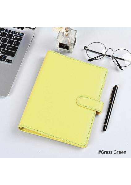 Çim Yeşil A6 A5 A6 Not Defteri Yaratıcı Macaron Lazer Renkli El Kitabı 6 Telli Defter Kapağı Gündem Organizatör Dergisi Kawaii Kırtasiye (Yurt Dışından)