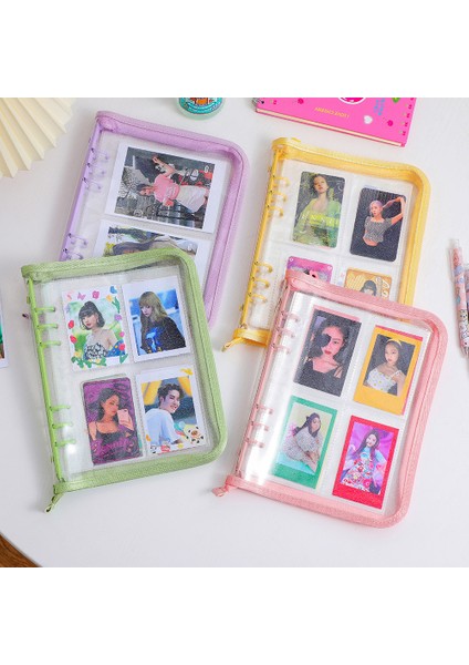 40 Sayfalık Mor A6 A5/a6 Fermuar Glitter Parlak Yaz Klasörlü Defter Dıy Fotocard Kitap Kartpostallar Organizatör Kitap Okul Kırtasiye Toplama (Yurt Dışından)