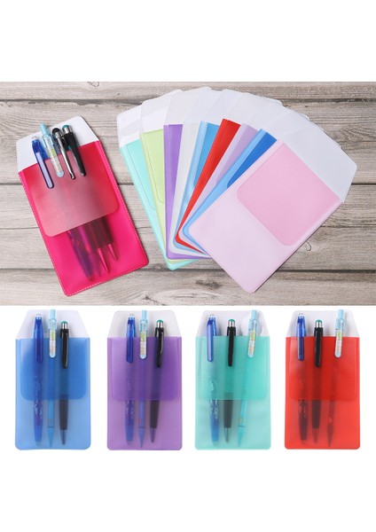 Mor (1 Adet) 1 Adet Yeni Renkli Pvc Cep Koruyucu Sızdırmaz Kalem Çantası Doktorlar Hemşireler Çantası Kalem Sızıntıları Ofis Hastane Malzemeleri (Yurt Dışından) fırsatları