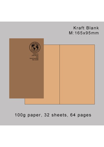 M Boş Fromthenon Vintage Planlayıcısı Midori Gezginler Için Dolum Dolgu Kağıdı Ekle Dizüstü Dergisi Pasaport Kraft Günlüğü Noktalı Günlük (Yurt Dışından)