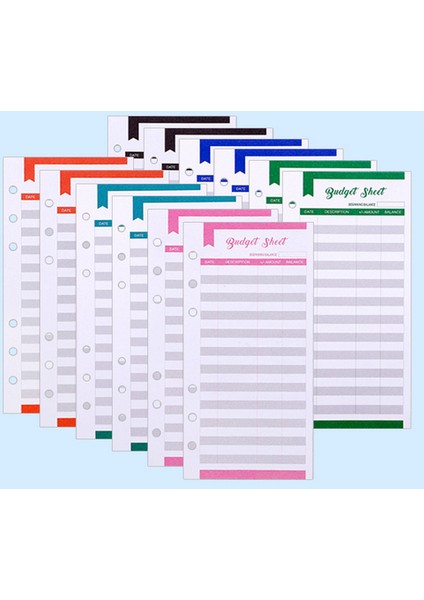 Bütçe Kartı A6 Glitter El Fermuarlı Çanta Gevşek Yaprak Bağlayıcı Defter Iç Çekirdek Kapak Not Defteri Planlayıcısı Ofis Kırtasiye Malzemeleri (Yurt Dışından)