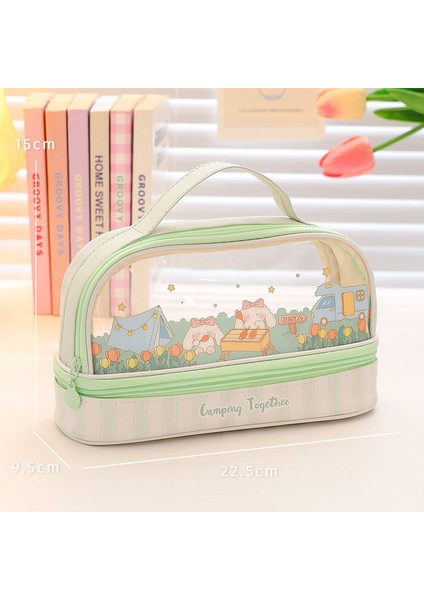 Type3-Green Barbekü Şeffaf Kalem Kutusu Karikatür Büyük Kapasiteli Su Geçirmez Kawaii Kalem Çantası Sevimli Kutu Kızlar Için Okul Malzemeleri Kırtasiye Hediye (Yurt Dışından)