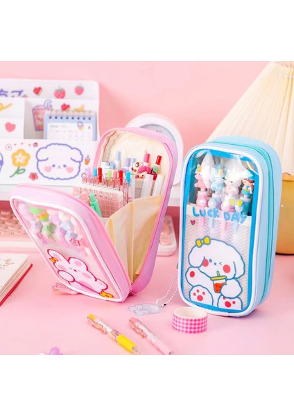 Type3-Green Barbekü Şeffaf Kalem Kutusu Karikatür Büyük Kapasiteli Su Geçirmez Kawaii Kalem Çantası Sevimli Kutu Kızlar Için Okul Malzemeleri Kırtasiye Hediye (Yurt Dışından) fiyatları