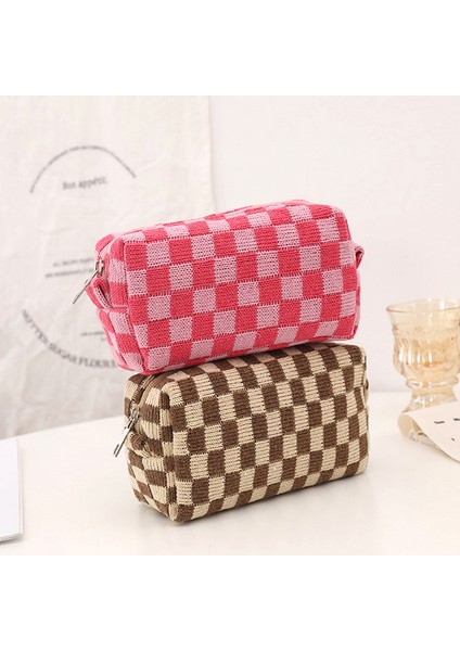 A3 Yenı Ins Dama Tahtası Örme Kalem Kutusu B Kapasiteli Kalem Çantası Fermuar Sabit Organzier Daliy Dudaklar Makyaj Depolama Sabit (Yurt Dışından) modelleri