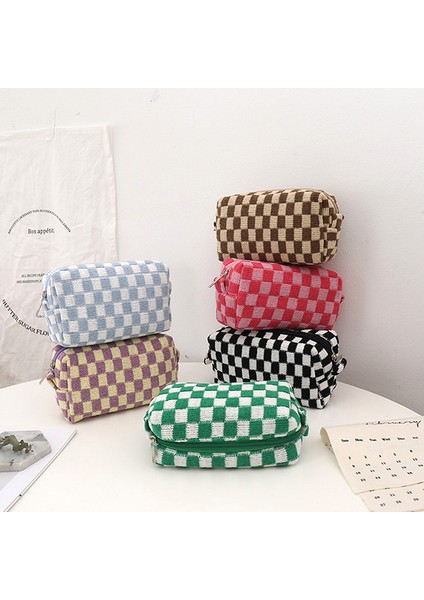 A3 Yenı Ins Dama Tahtası Örme Kalem Kutusu B Kapasiteli Kalem Çantası Fermuar Sabit Organzier Daliy Dudaklar Makyaj Depolama Sabit (Yurt Dışından) fırsatları