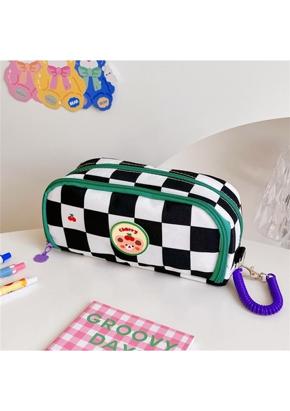 Siyah B Taşınabilir Karikatür Ayı Kalem Kutusu Kalem Ekleme ile Hayvan Sevimli Kalem Çantası Okul Öğrenci Kırtasiye Saklama Çantası Tuval Kız Çanta (Yurt Dışından)