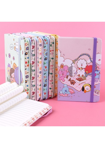 K Rastgele 1 Kitap A6 Sevimli A6 Mini Defter 96 Sayfa Taşınabilir Cep Not Defteri Renkli Kenar Çeşitli Kapak Desenleri Planlayıcı Gündem Not Defteri Kitap (Yurt Dışından)