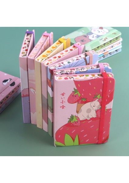 K Rastgele 1 Kitap A6 Sevimli A6 Mini Defter 96 Sayfa Taşınabilir Cep Not Defteri Renkli Kenar Çeşitli Kapak Desenleri Planlayıcı Gündem Not Defteri Kitap (Yurt Dışından)