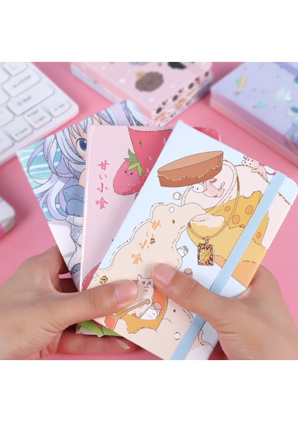 K Rastgele 1 Kitap A6 Sevimli A6 Mini Defter 96 Sayfa Taşınabilir Cep Not Defteri Renkli Kenar Çeşitli Kapak Desenleri Planlayıcı Gündem Not Defteri Kitap (Yurt Dışından)