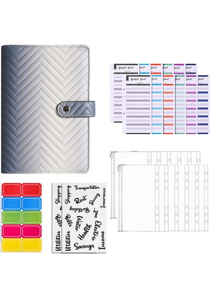 Siyah 27 Adet Pu Degrade Bütçe Bağlayıcı Planlayıcısı Cepler Macaron Nakit Zarflar Sistemi Dizüstü Para Bütçe Tasarrufu Fatura Organizatör (Yurt Dışından)