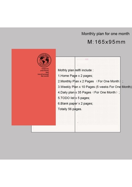 M Aylık Retro Folyo Altın Kapak Gezginler Dizüstü Bilgisayarı Midori Defter ve Günlük Ekleme Dolum Standart Pasaport Için Dolum Dolgu Kağıdı (Yurt Dışından)
