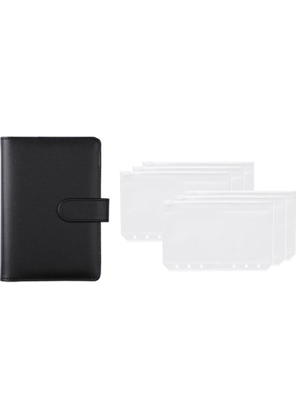 Gül Pembe A6 A6 Pu Deri Bütçe Bağlayıcı Dizüstü Nakit Zarflar Sistemi Para Tasarrufu Fatura Organizatör Için Fermuar Cepler ile Set (Yurt Dışından)